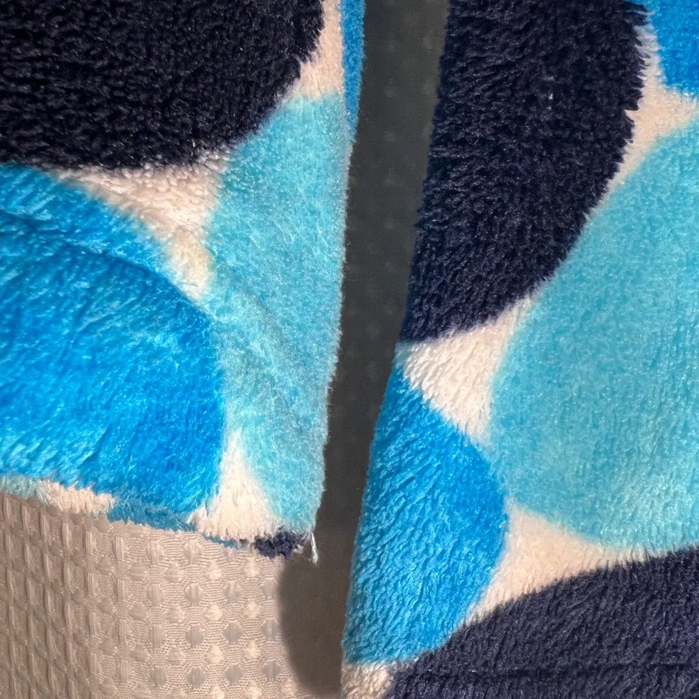 Hanna Andersson Plush Blue and Black Polka Dot fleece jacket - Picture 11 of 15